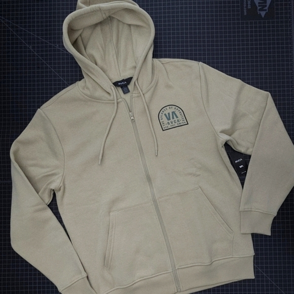 RVCA OLIVER ZIP HOODIE - KHAKI